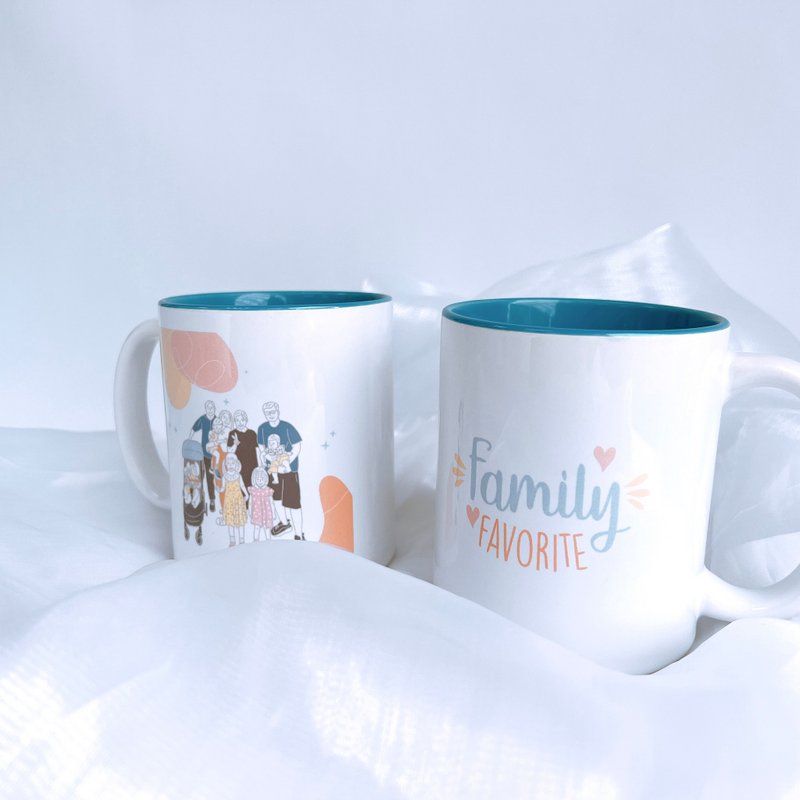 Custom-made like face painting | portrait pet colorful mug (including a card) - Beverage Holders & Bags - Pottery White