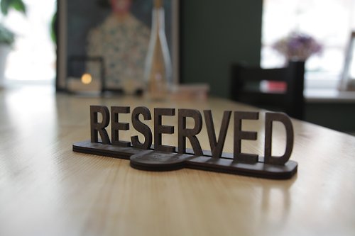 kyivworkshop Reserved Table Sign, Wooden Rustic Board, Restaurant Decor, Wood Reserved Sign