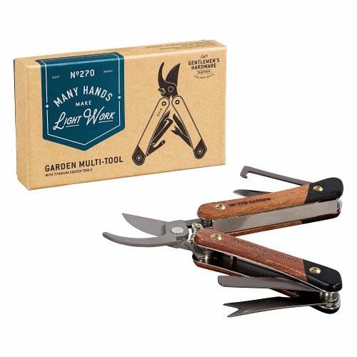 英國True Utility多功能工具 【Gentlemen's Hardware】經典多用途戶花園花剪-鈦金屬/木質握把
