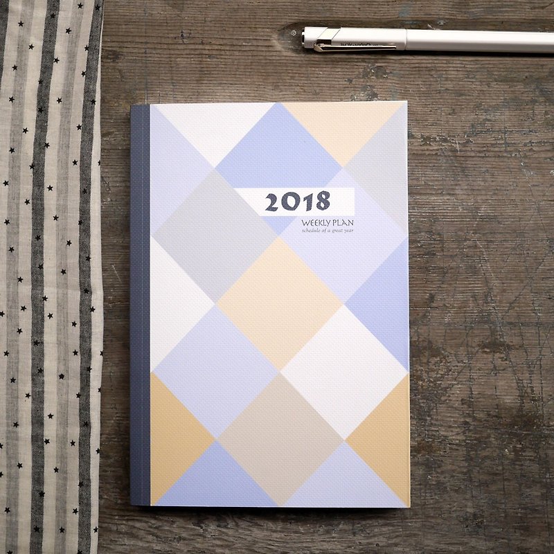 規劃控2018上下翻時效週記手帳A5-水漾撞色 - 筆記本/手帳 - 紙 藍色