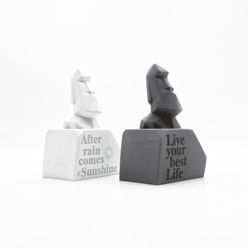 【客製化禮物】Cuddle MOAI Aroma stone I 手作擴香 I 附精油 － - 香氛/精油/擴香 - 水泥 灰色
