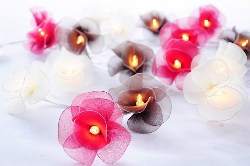 Handmade Flower String Lights for Decoration,Wedding,Party,Bedroom 20 Lights - โคมไฟ - กระดาษ 