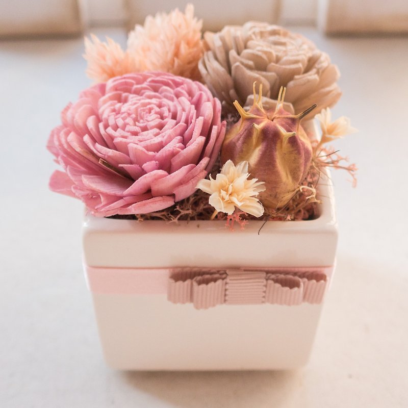 フランスシャンソン6号 高級鉢花 ウェディングブーケ バレンタインデー プロポーズ 告白 母の日 誕生日 卒業祝い ギフト - 置物 - 寄せ植え・花 ピンク