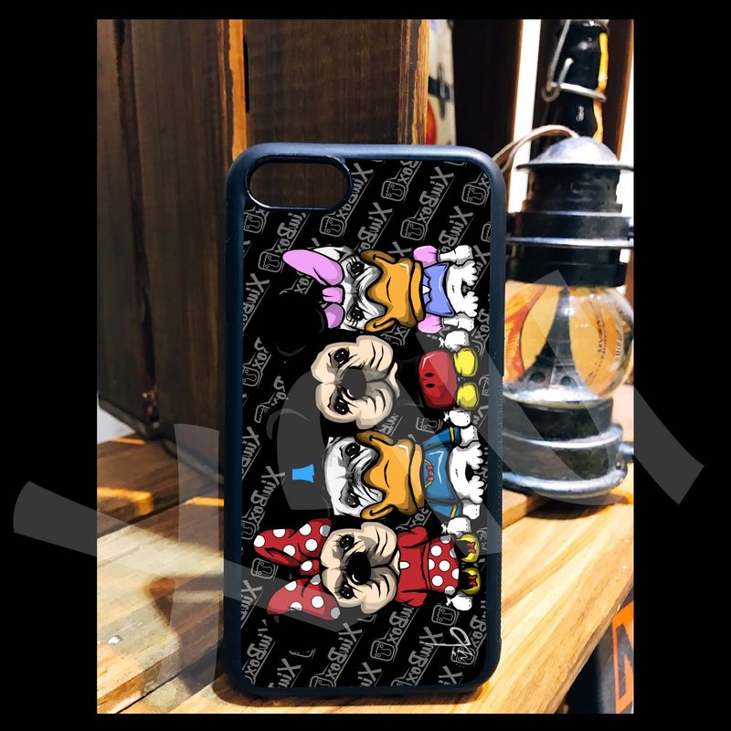 米奇 唐老鴨 法鬥 狗 手繪 插畫 手機殼 iPhone 14 13 12 11 XR - 手機殼/手機套 - 矽膠 
