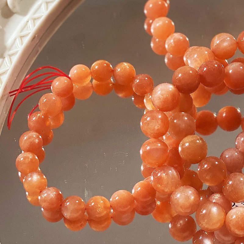 Amelia Jewelry丨Golden Sands Sun Stone Orange Moonlight丨Abundant Wealth Energy丨Golden Sands Moonlight - สร้อยข้อมือ - คริสตัล สีส้ม