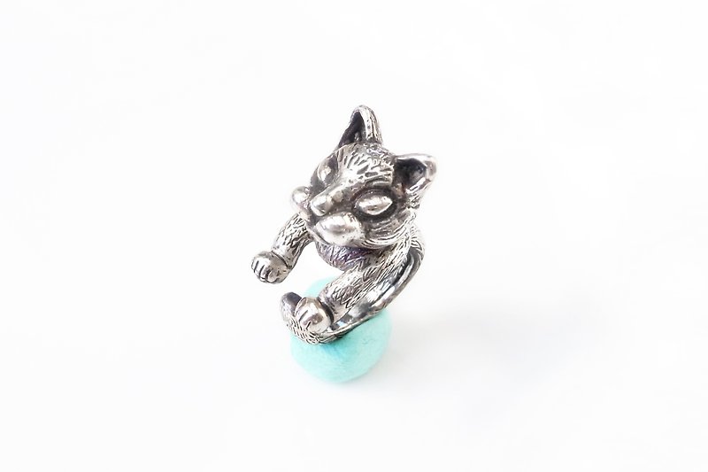 披星追月的夜貓子 純銀戒silver925 - 戒指 - 純銀 銀色