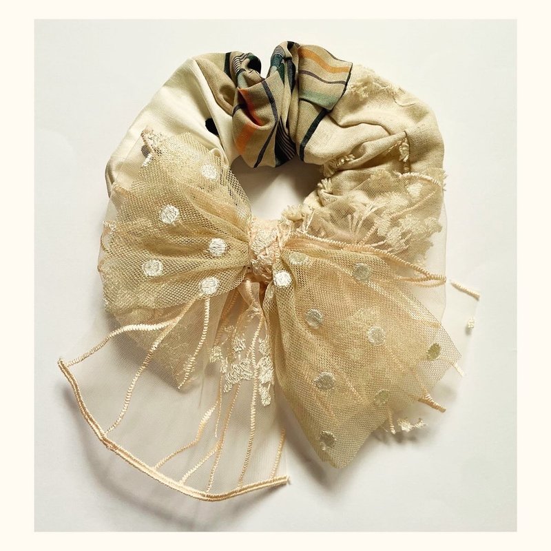 【緞帶系列】髮圈 / WHITE - 髮夾/鯊魚夾 - 聚酯纖維 白色