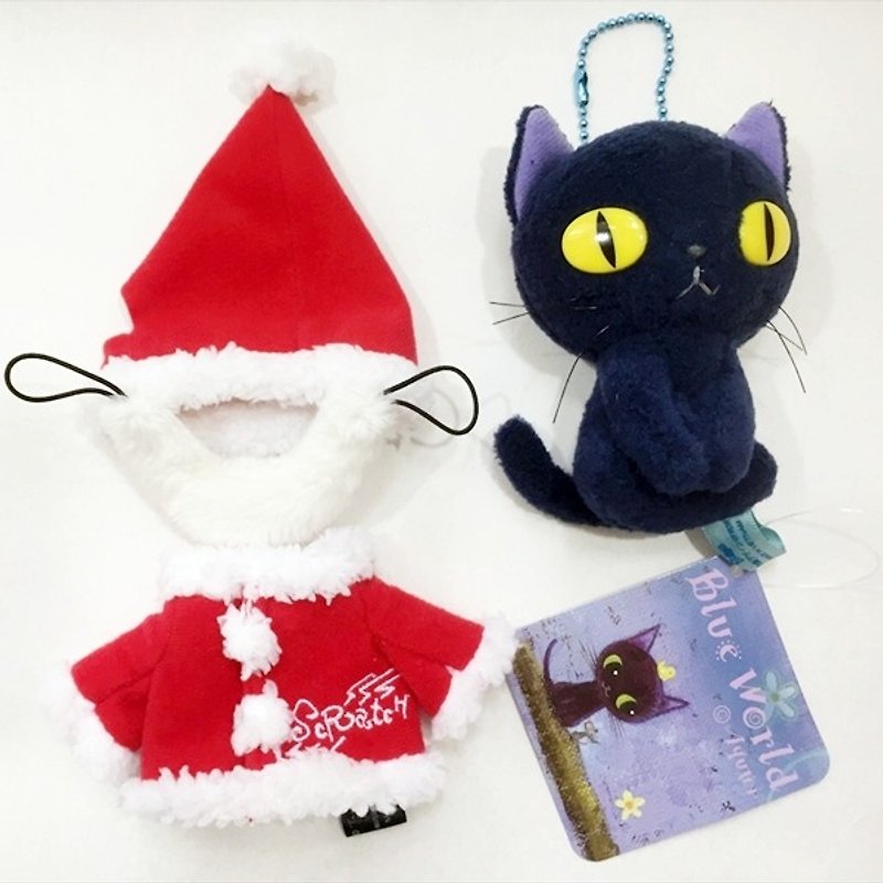 【聖誕版】BLUE WORLD ,日本藍貓 聖誕衣可拆式 絨毛玩偶吊飾(10CM)_Blue BW1511101-1 - 寶寶/兒童玩具/玩偶 - 其他材質 藍色