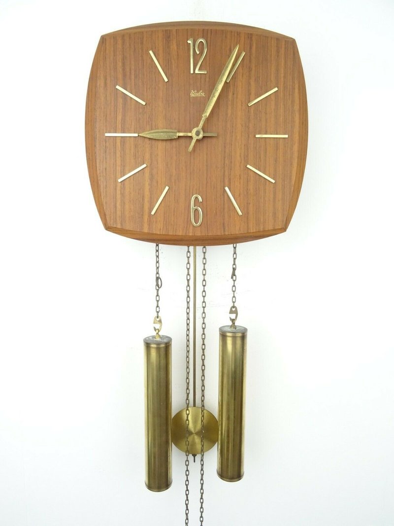 Junghans German Vintage Antique Design Mid Century 8 day Retro Wall Clock - 時鐘/鬧鐘 - 木頭 咖啡色