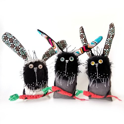 oksunnybunny Bunny plush, Handmade bunny, Textile rabbit, Funny plush rabbit, Art doll animal