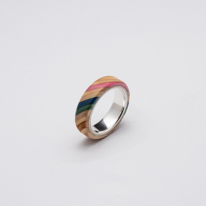 Send wood style ring R0202023 - General Rings - Wood Multicolor
