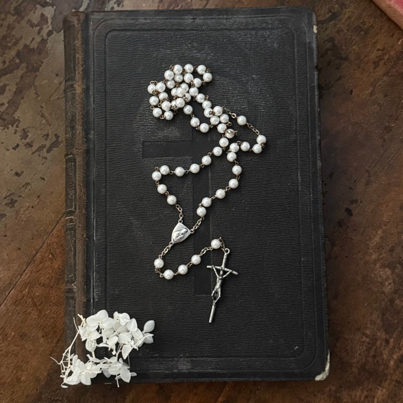 50525-莊嚴法國古董念珠項鍊53cmFrench antique rosary necklace - 項鍊 - 其他材質 