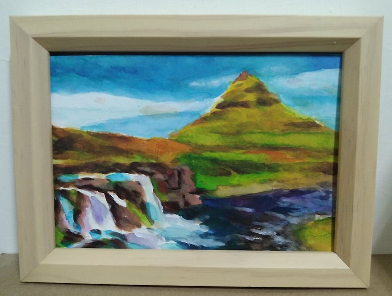 Decoration/Iceland-Straw Hat Mountain/Watercolor/Original/Framed - โปสเตอร์ - กระดาษ 