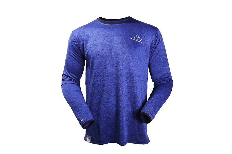 ✛ツール✛NAKEDT混紡糸青の長袖TEE :: :: ::カジュアルな快適さ - Tシャツ メンズ - ポリエステル ブルー