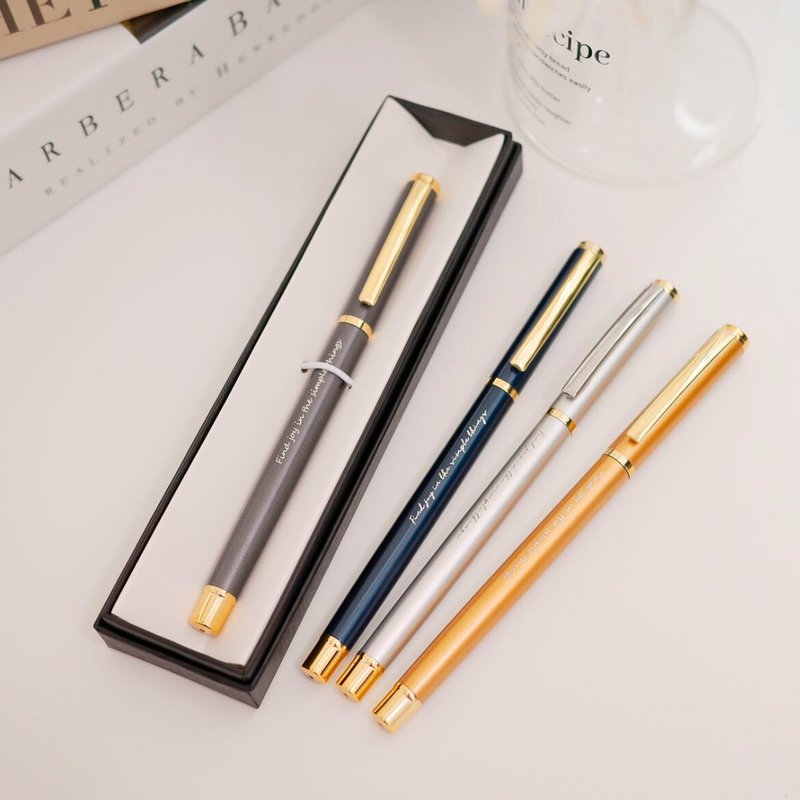 聖誕節禮物客製化 刻字 霧面金屬鋼珠筆 中性筆 磨砂觸感 筆 - 原子筆/中性筆 - 其他材質 