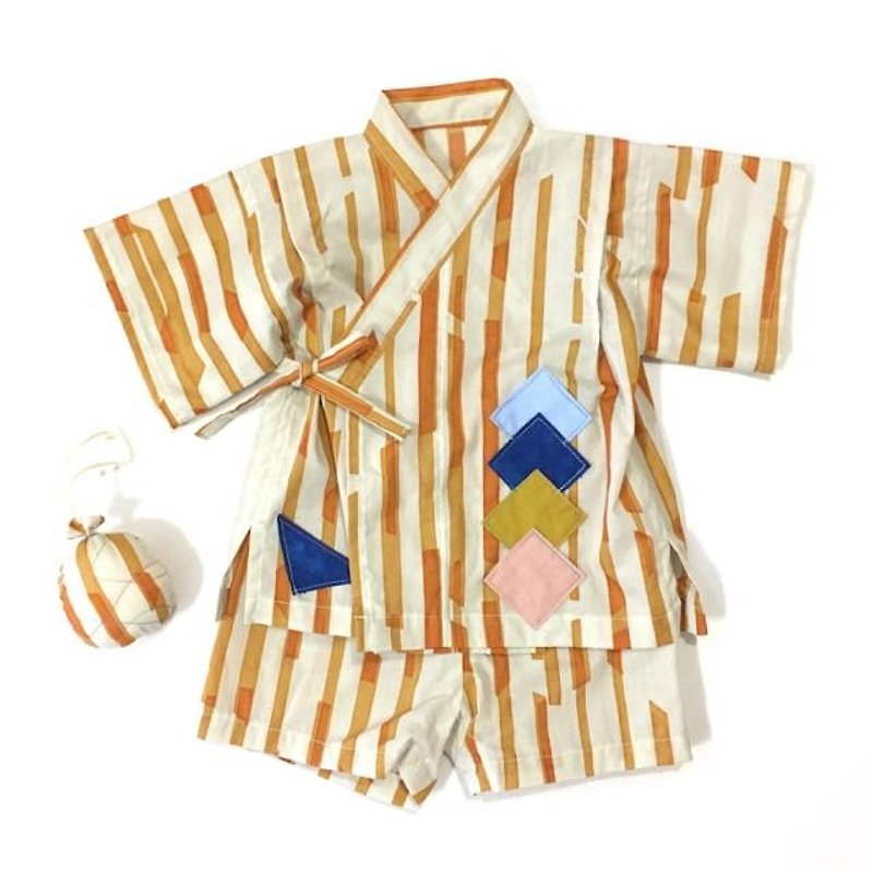 ＜JINBEI＞Japanese summer clothes Kimono of the baby - Other - Cotton & Hemp Orange