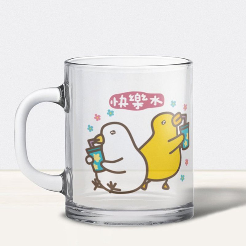 Translucent glass cups (six options) | LINE stickers stretchable chicken and duck - Cups - Glass 