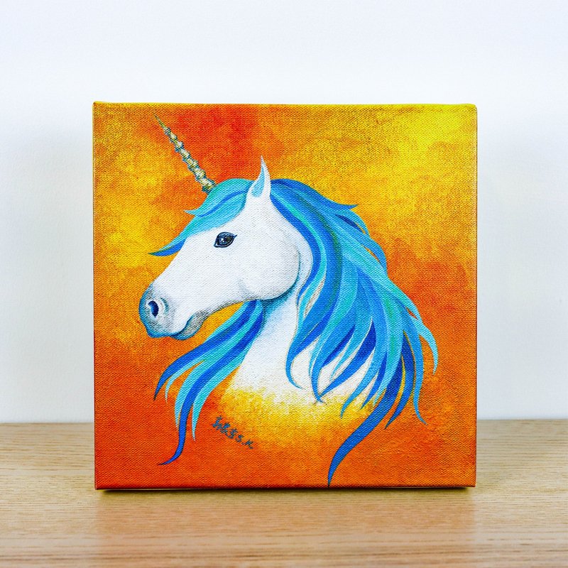 Artist Guo Jiaxiu SK's aura unicorn reproduction painting without frame - โปสเตอร์ - วัสดุอื่นๆ สีส้ม