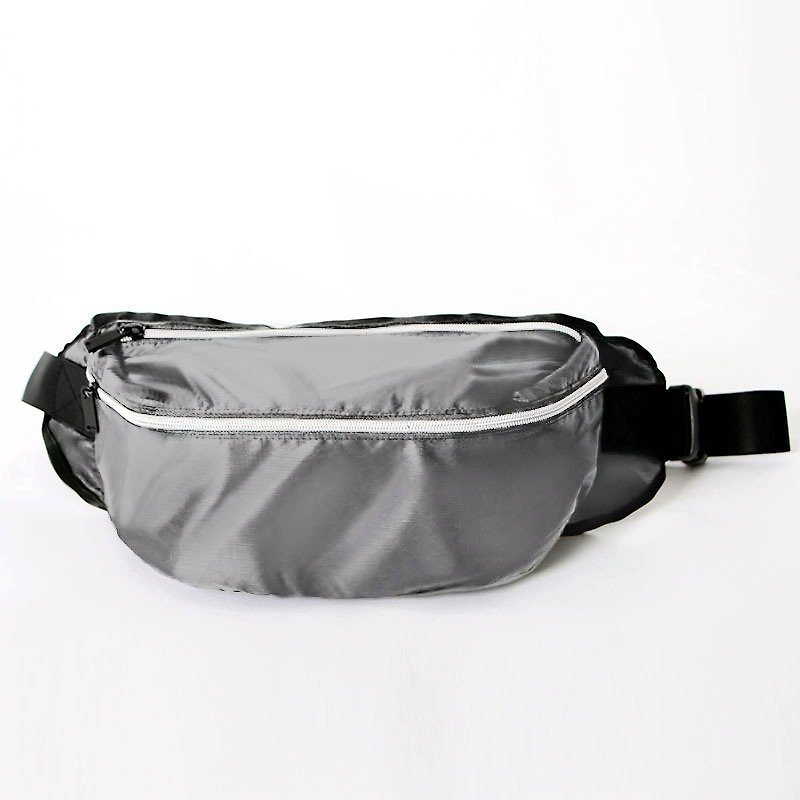 Cross-body/waistbag dual-use bag. gray - กระเป๋าแมสเซนเจอร์ - เส้นใยสังเคราะห์ สีเทา