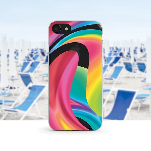 happenztance 扭紋彩虹- 防摔透明軟殼- iPhone 14, 13 至 iPhoneSE, Samsung