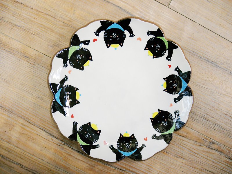 【造型盤】貓咪小王子─黑貓集會中 - 花瓶/陶器 - 陶 
