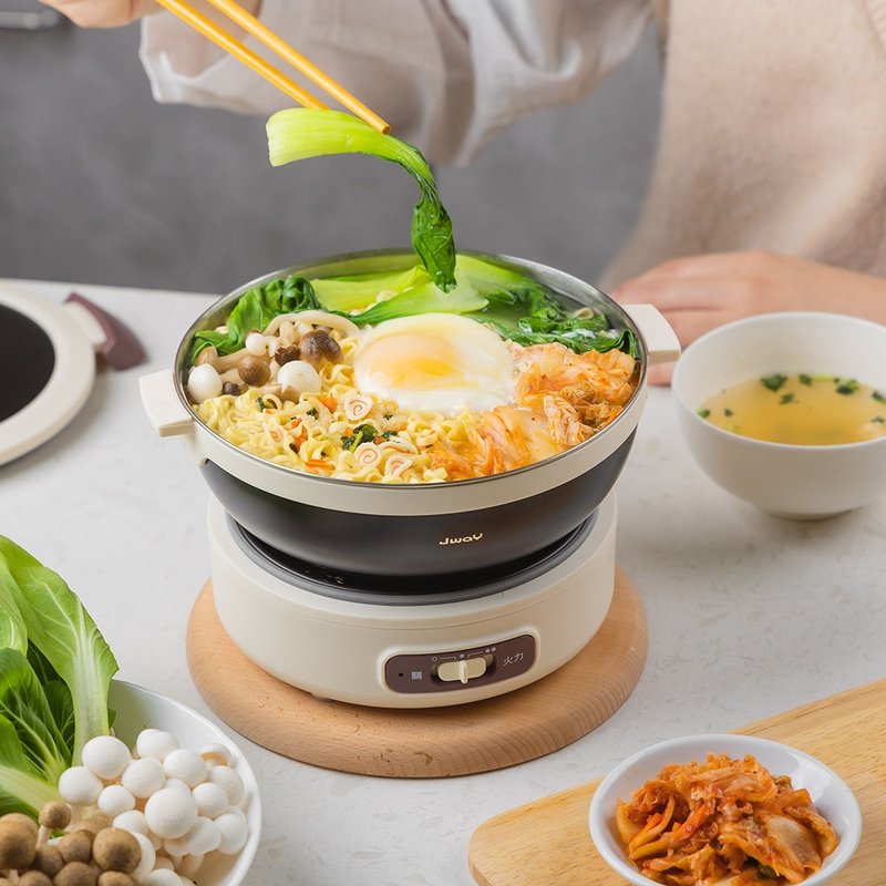 JWAY dual voltage cooking saucepan JY-TR101-W - เครื่องใช้ไฟฟ้าในครัว - สแตนเลส ขาว