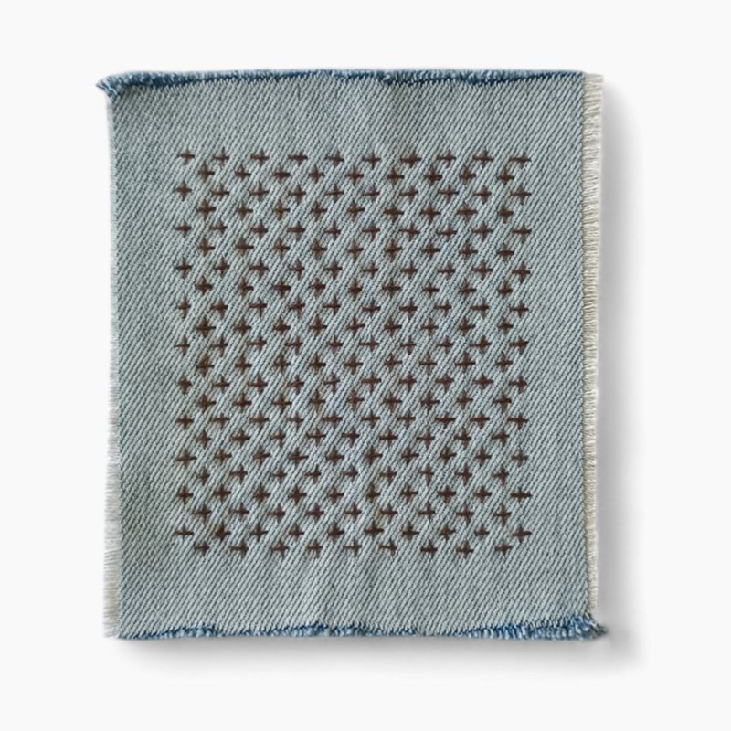 Sashiko patch hand sewn from recycled denim. - Knitting, Embroidery, Felted Wool & Sewing - Cotton & Hemp 