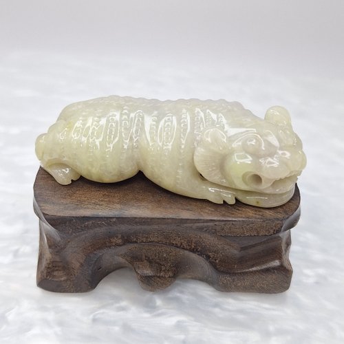 緣圓翡翠 溫潤粉紫羅蘭手工雕刻老虎吊墜 |天然緬甸玉A貨翡翠