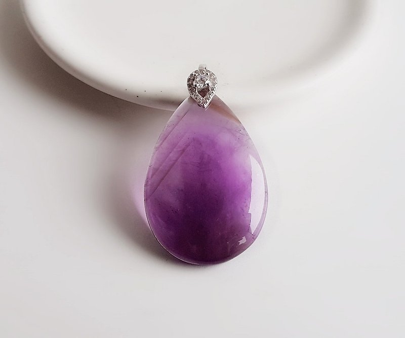 寶石系 ‧ 紫色星雲  天然礦石 紫水晶   925純銀 ‧ 項鍊墜 - 項鍊 - 寶石 紫色
