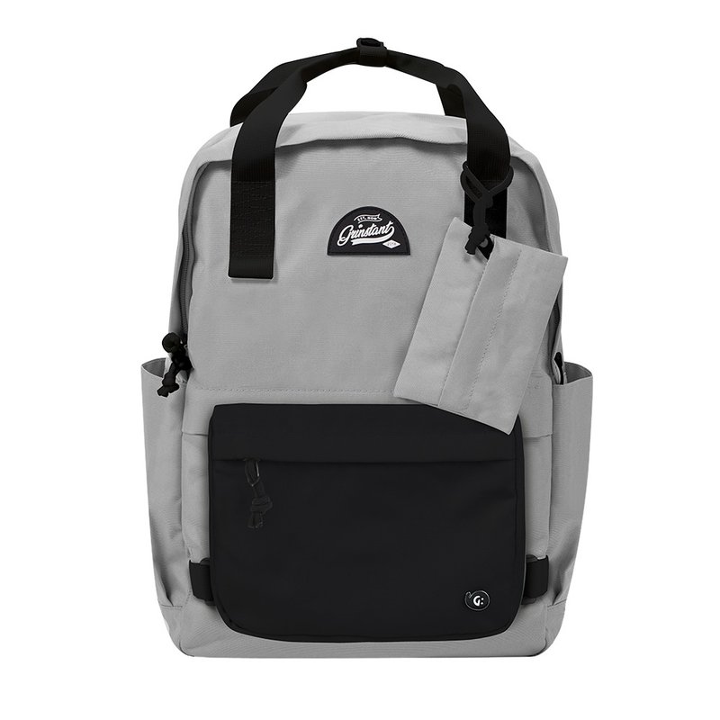 Grinstant mix and match detachable 15.6-inch backpack-black and white series (gray with black) - Backpacks - Polyester Gray