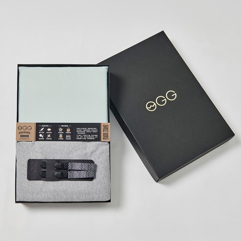 【出産祝いに最適】ベビーカー用オールシーズンブランケットギフトセット | モランディグリーン (おくるみ) - その他 - コットン・麻 透明