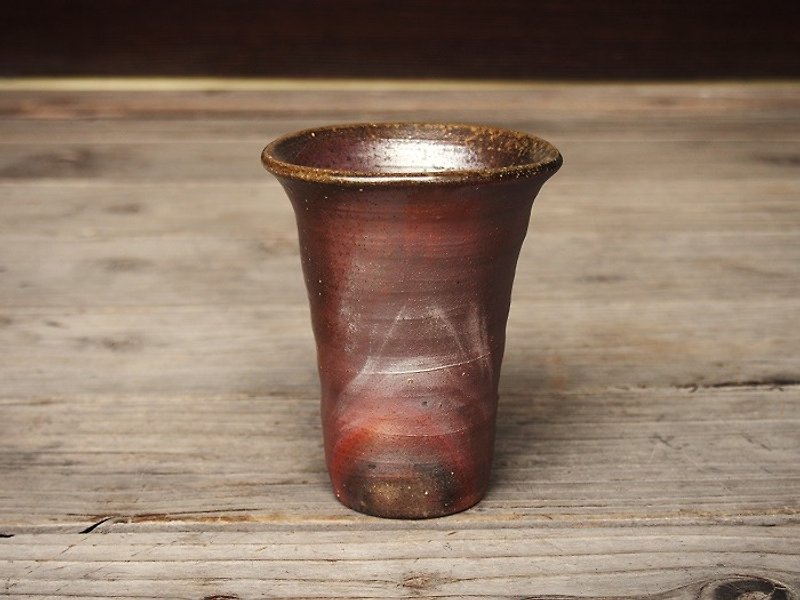 日本岡山備前 陶器 啤酒杯（中）b2-021 - 花瓶/花器 - 陶 咖啡色