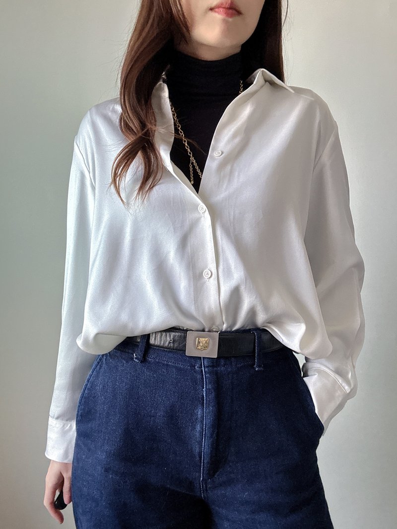 中古正品 Celine 凱旋門扣 真皮腰帶 80cm 意大利製 - 皮帶/腰帶 - 真皮 黑色