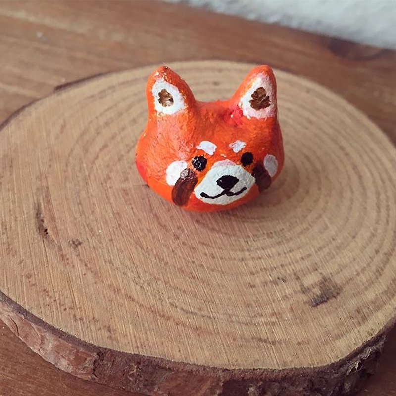 Zoo | Raccoon Hand Made Clay Animal Magnets - Magnets - Clay Orange