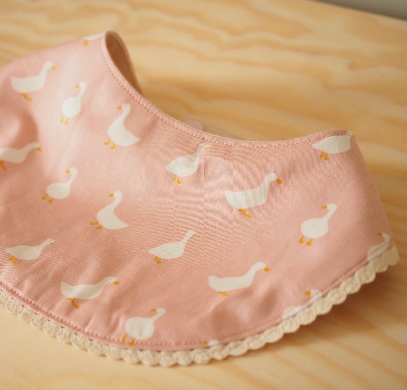 Handmade sewing baby kid cotton bib - Bibs - Cotton & Hemp Pink