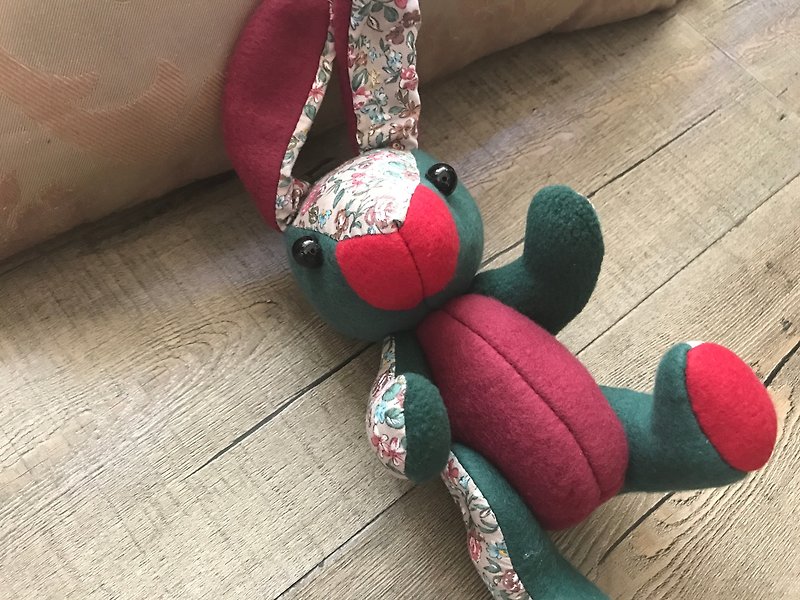 POPO│ Alice rabbit │ hand-made - ตุ๊กตา - ผ้าฝ้าย/ผ้าลินิน สีเขียว