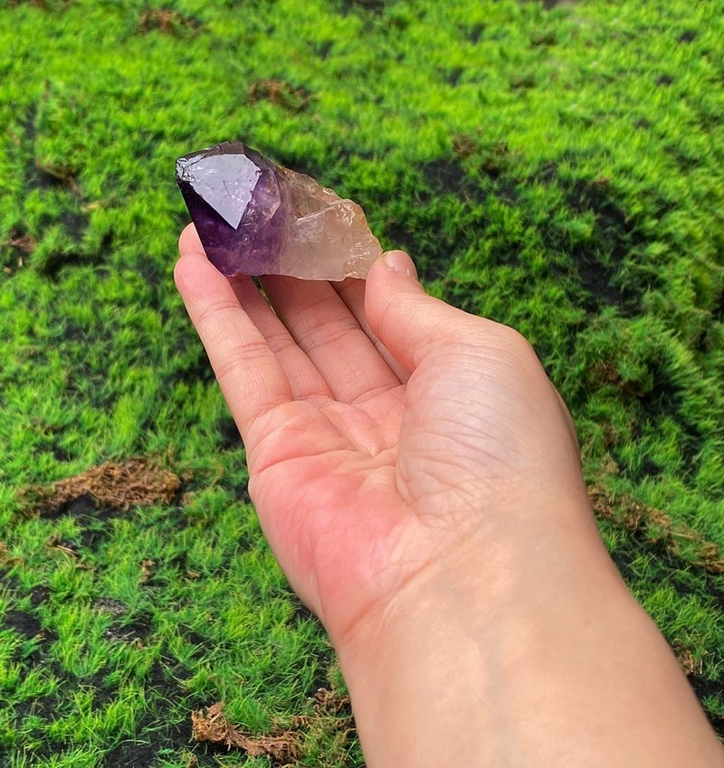 エネルギー装飾​​ - 天然パープルのバックボーンパープルは富、知恵、幸運を引き寄せます、速い発送 - 置物 - クリスタル 多色