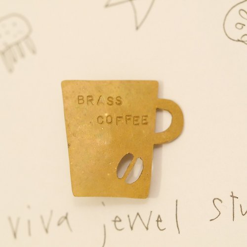 viva viva jewel studio BRASS COFFEE ちびブローチ 素材 真鍮