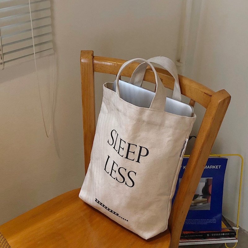 Sleepless tote bag - 手提包/手提袋 - 其他材質 卡其色