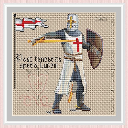 LarisaStitch Knight Cross Stitch Pattern | Crusader | Medieval Knight | Paladin