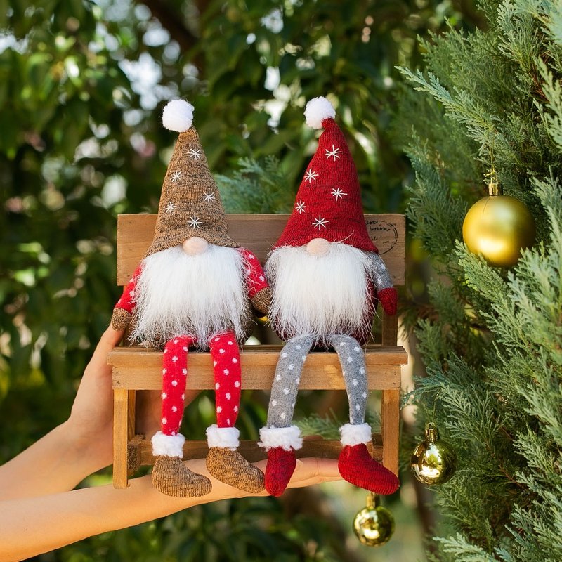 Devariet Tomte Christmas Nordic fairy Santa Claus Stylish interior Christmas ornament Room accent Decoration Yuru Tomte xwa03-b - ของวางตกแต่ง - วัสดุอื่นๆ สีแดง