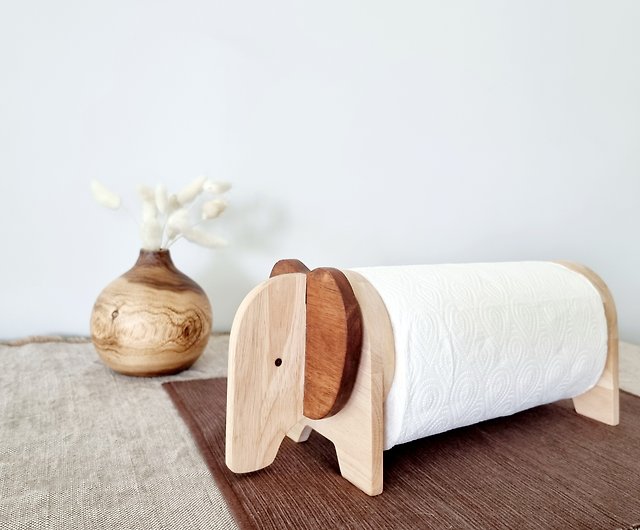 Wood Tissue Holder Kitchen Roll Paper Towel Holder Tissue Napkins