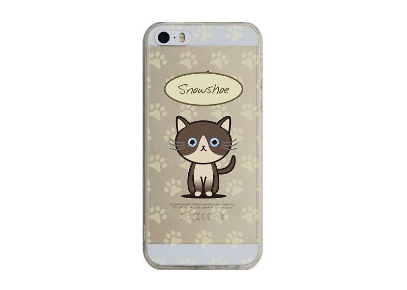 [Snowshoe cat transparent phone case] iPhone13 12 11 Samsung Sony Huawei Xiaomi Max - เคส/ซองมือถือ - พลาสติก สีทอง