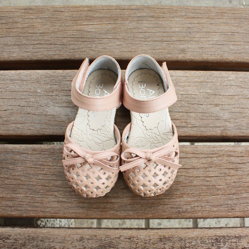 Good breathable hug empty toe leather sandals-concubine powder - Kids' Shoes - Genuine Leather Pink