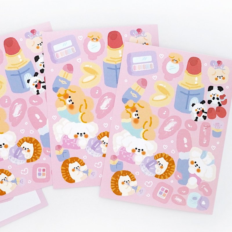 Pastel makeup sticker - 貼紙 - 紙 