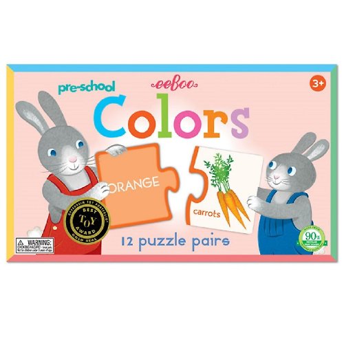 eeBoo 台灣總代理 eeBoo 學齡前配對拼圖- Pre-school Colors Puzzle Pairs認識顏色