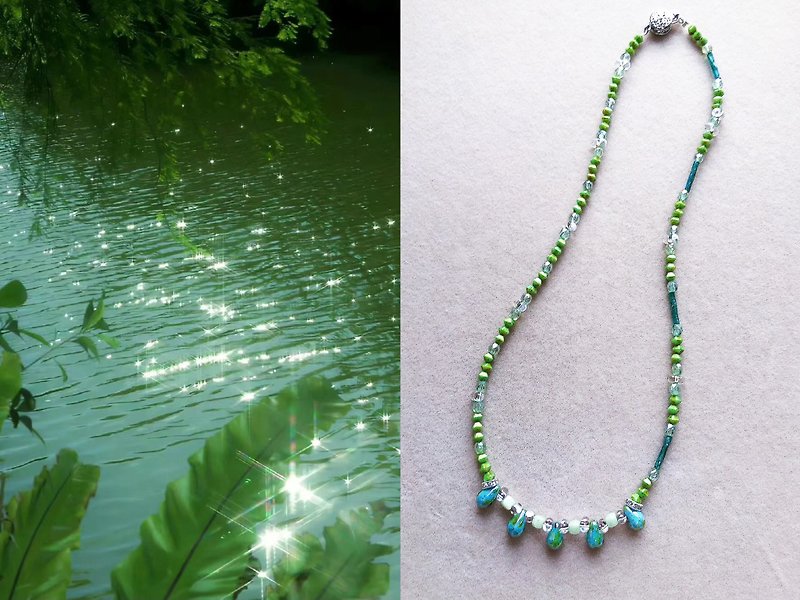 Green Spring Tassel Necklace - Necklaces - Other Materials Green