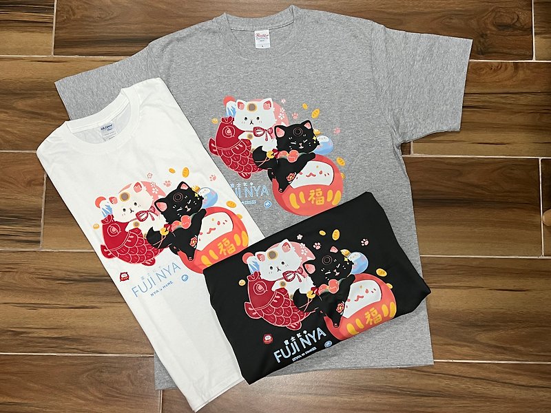 Lucky Cat T-Shirts - เสื้อฮู้ด - ผ้าฝ้าย/ผ้าลินิน 