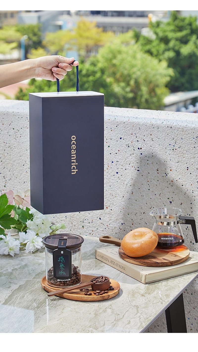 Oceanrich S2 rotary coffee machine + handwritten super texture memory sealed jar (gift box) - Coffee Pots & Accessories - Plastic White