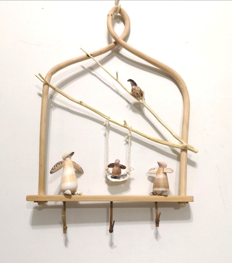 Animal hanger hanger shape hook wall hook 3D three-dimensional hook decorative key storage - กล่องเก็บของ - วัสดุอื่นๆ สีกากี